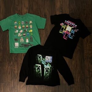 Kids Minecraft T-shirt Set - Green and Black